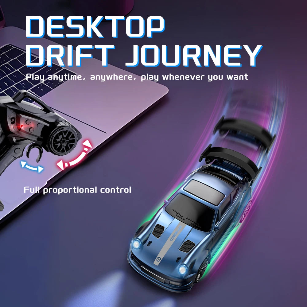 1/64 Scale Drift RC Car 2.4Ghz Desktop Mini Racing ESP Remote Control Car Model 4WD RC Vehicle Toys for Adults Children's Gifts