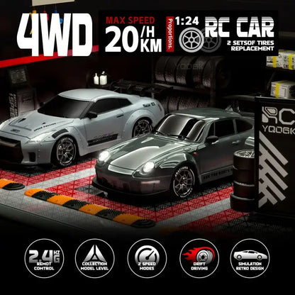 Nissan GTR RC Drift Car 1:24 Scale Replica 20 kp/h