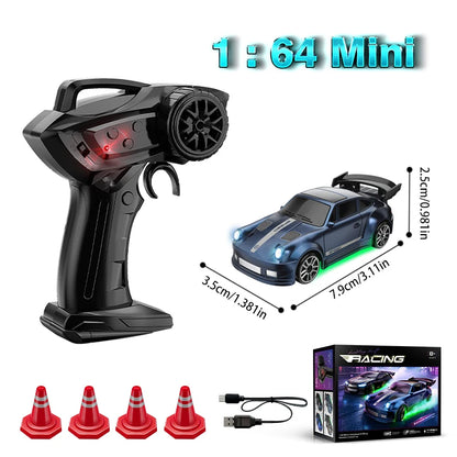 1/64 Scale Drift RC Car 2.4Ghz Desktop Mini Racing ESP Remote Control Car Model 4WD RC Vehicle Toys for Adults Children's Gifts